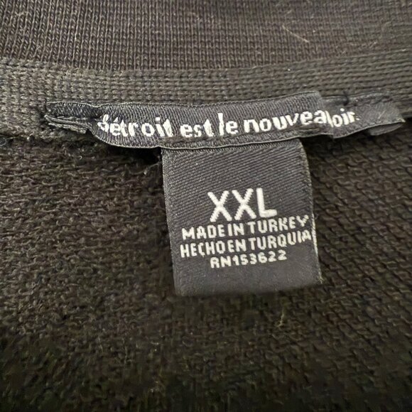 Detroit Est Le Nouveau Noir French Det Black Sweatshirt Womens 2XLarge - Picture 2 of 5